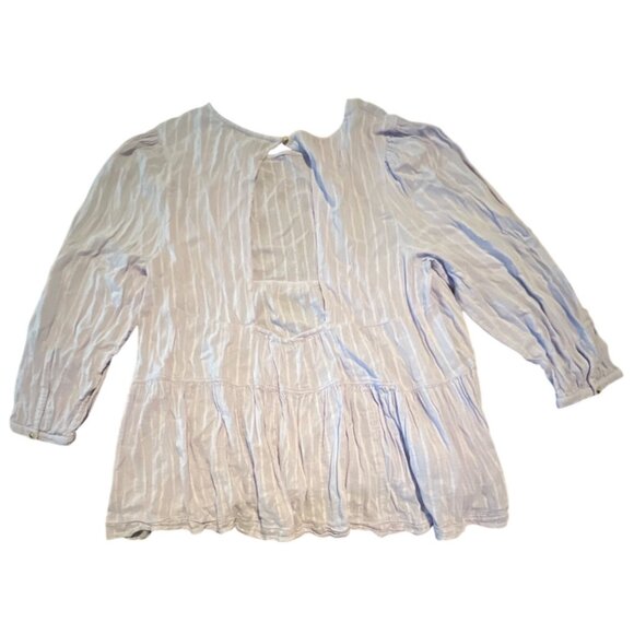 American Eagle Babydoll tiered open Back Boho Bohemian Blue top Size XL - Picture 8 of 8